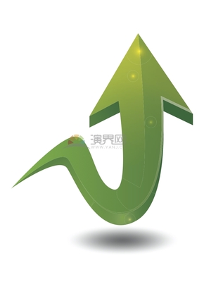 簡(jiǎn)潔創(chuàng)意綠色向上彎曲箭頭標(biāo)識(shí)卡通圖標(biāo)