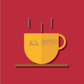 卡通咖啡飲品辦公元素圖標(biāo)