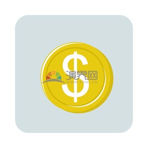 趣味活潑簡約清新黃色金融商業(yè)金錢錢幣卡通圖標