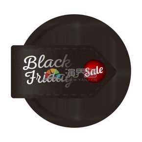 商業(yè)促銷(xiāo)黑色星期五紅黑圓形圖標(biāo)矢量圖素材