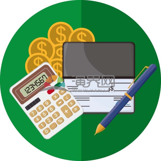 趣味活潑簡約清新金融商業(yè)財務計算卡通圖標