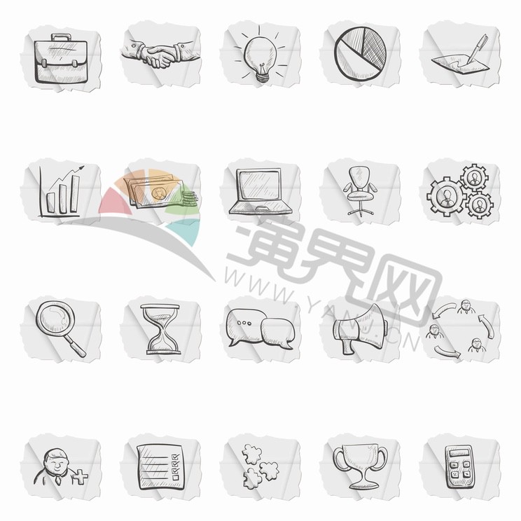 商業(yè)商務辦公管理合作交流會議報告創(chuàng)意簡約圖標合集
