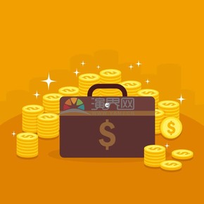  Funny, lively, simple, fresh, financial and commercial coin briefcase cartoon icon
