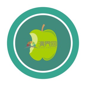 咬了一口的青蘋(píng)果矢量圖標(biāo)