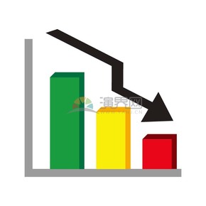 矢量立體商業(yè)數(shù)據(jù)下降柱狀圖素材
