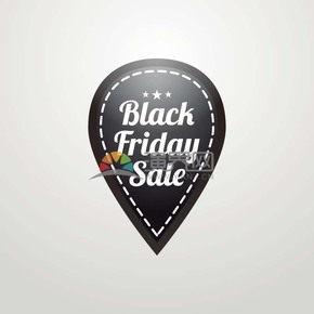  Commercial promotion Black Friday label Water drop icon vector image material