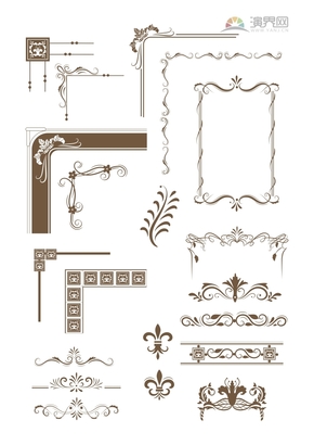深棕色設(shè)計高級精致花紋實(shí)用邊框合集