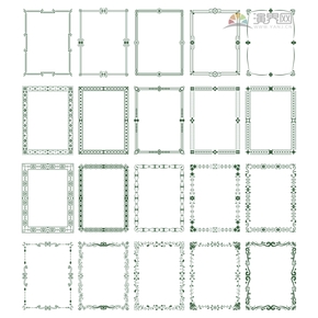 綠色簡(jiǎn)約設(shè)計(jì)實(shí)用古典邊框合集