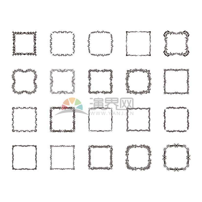 極簡正方形邊框底框大合集