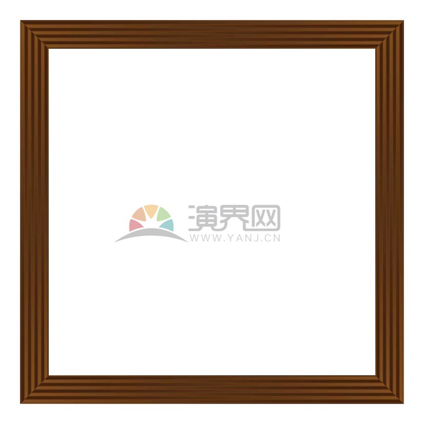 咖色長方形不規(guī)則畫框鏡框展示框