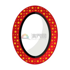  Oval red yellow star frame picture frame display frame