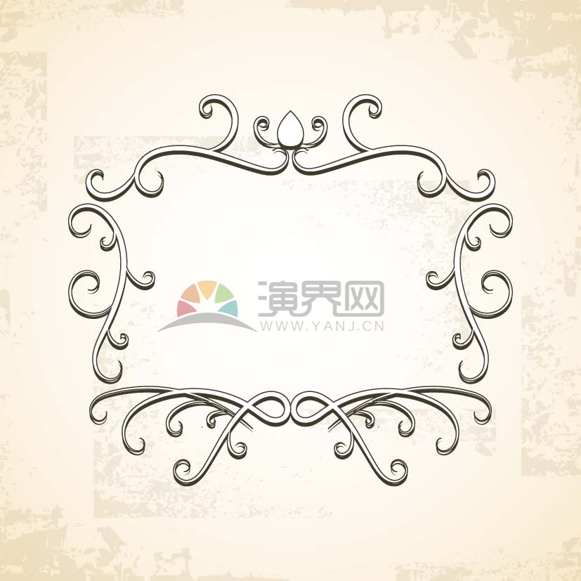 經(jīng)典手繪風(fēng)復(fù)古花紋邊框設(shè)計