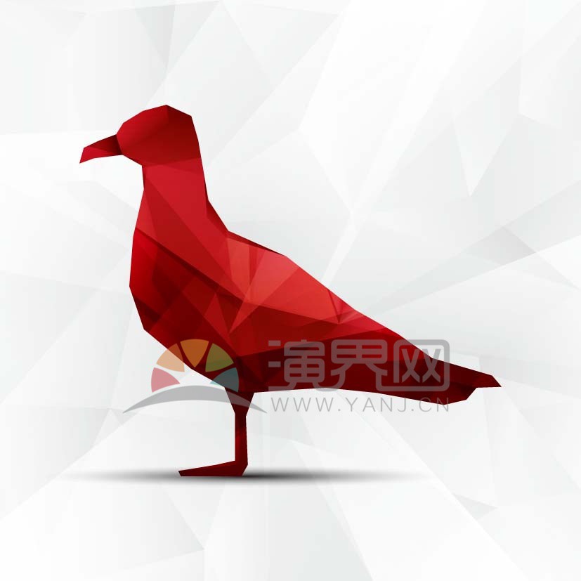 折紙風動物矢量圖-海鷗