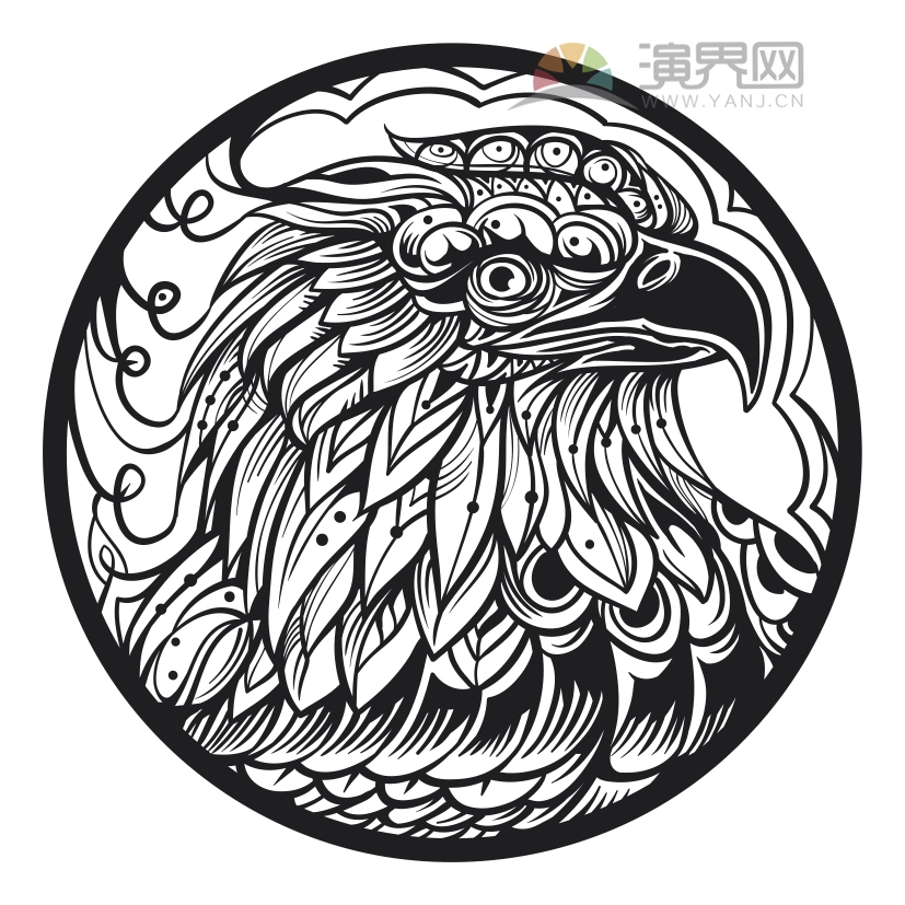 貓頭鷹花紋裝飾設(shè)計(jì)
