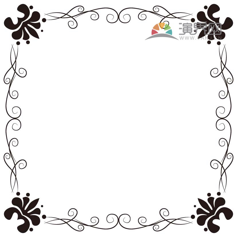 黑色方形創(chuàng)意古典簡約設(shè)計(jì)實(shí)用花紋裝飾邊框