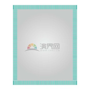 青色長方形現代化鏡框展示框