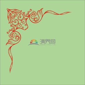 紅色簡約設(shè)計清新古典實(shí)用花紋裝飾邊框圖案