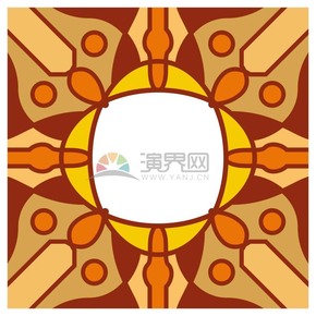 現(xiàn)代顏色跳躍對(duì)稱橙色畫(huà)框邊框展示框