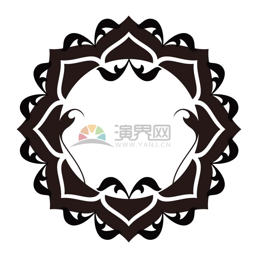 黑色花紋藝術(shù)邊框