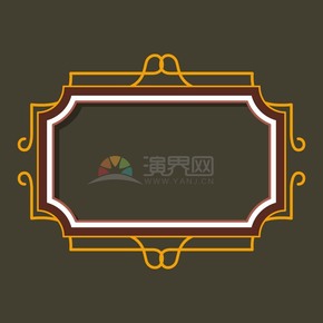 黑色金色復古對稱鏡框邊框底框