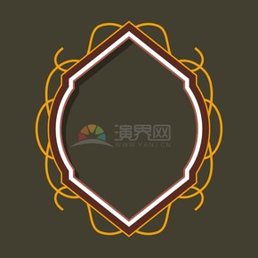 黑色金色復(fù)古對(duì)稱(chēng)鏡框邊框底框