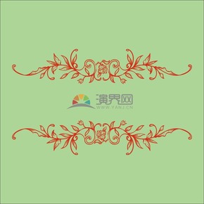 紅色簡(jiǎn)約設(shè)計(jì)清新古典實(shí)用花紋裝飾圖案