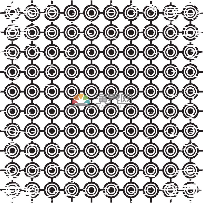 黑色圓形規(guī)則排列組合簡約設(shè)計線條流暢實用花紋裝飾圖案