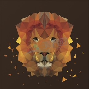  Geometry polygon triangle solid color animal lion