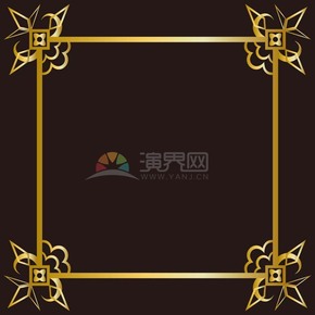 黑色暗金玫瑰對(duì)稱(chēng)正方形邊框底框展示框畫(huà)框