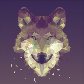  Geometry polygon triangle solid color animal wolf dog