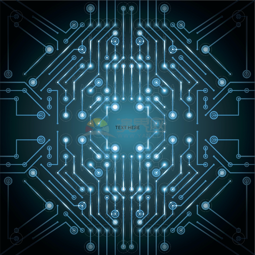 科技芯片電路板集成電路線條圓形對稱
