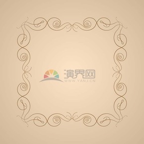 手繪風(fēng)復(fù)古花紋邊框設(shè)計