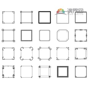 黑色方形創(chuàng)意古典簡(jiǎn)約設(shè)計(jì)實(shí)用邊框合集