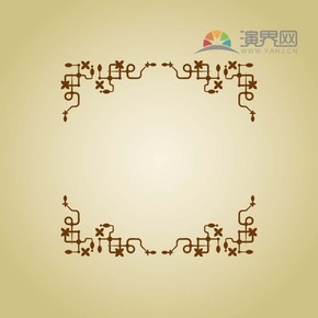 黃褐色創(chuàng)意方形古典簡(jiǎn)約設(shè)計(jì)線(xiàn)條流暢實(shí)用花紋裝飾邊框