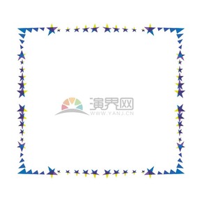  Star, five pointed star, blue square frame, display frame
