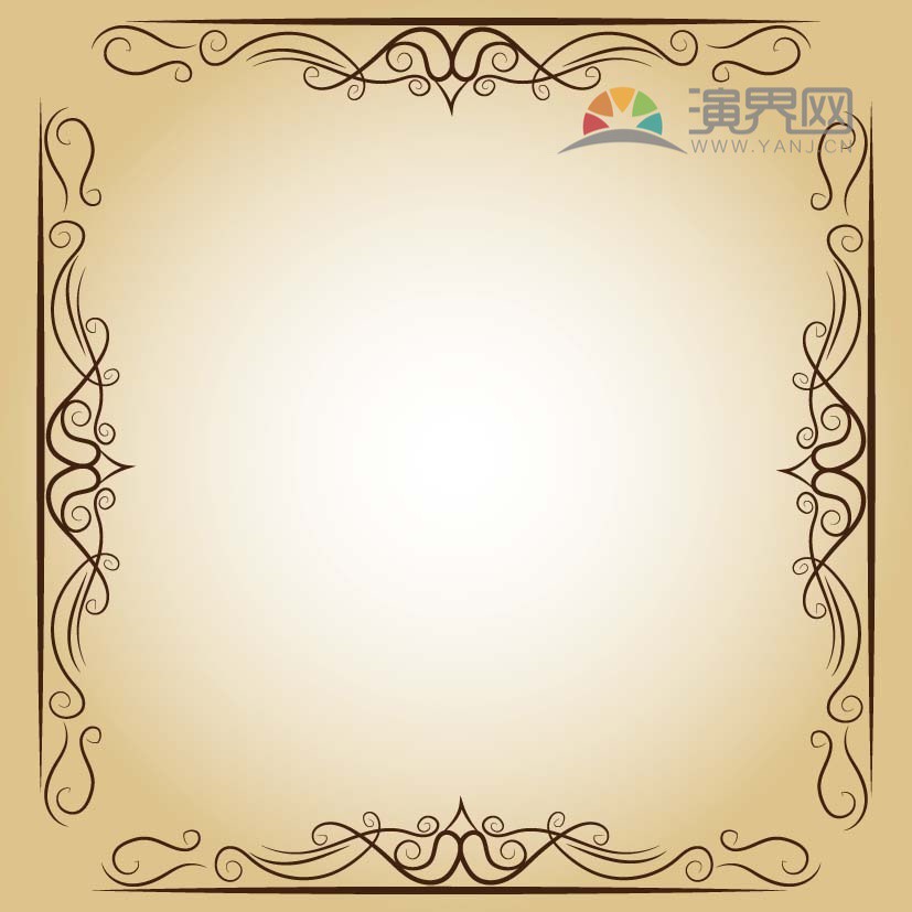 黑色方形創(chuàng)意古典簡約設(shè)計(jì)實(shí)用花紋裝飾邊框