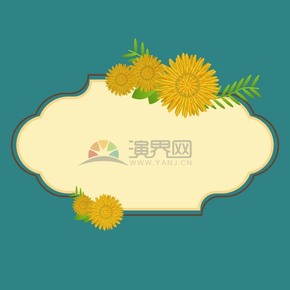 花紋線描抽象邊框