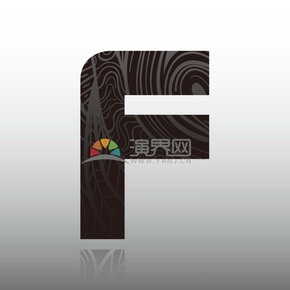 黑底灰色底紋字母F矢量圖標(biāo)