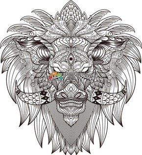  Simple design, smooth lines, practical patterns, decorative animal lion patterns