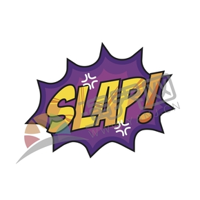 紫色背景爆炸抽象藝術(shù)字設(shè)計(jì)SLAP!