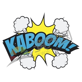 藍字黃底漫畫抽象藝術字KABOOM