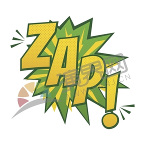 绿色风情抽象艺术字设计ZAP!
