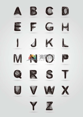  Reticular transparent stereo alphabet