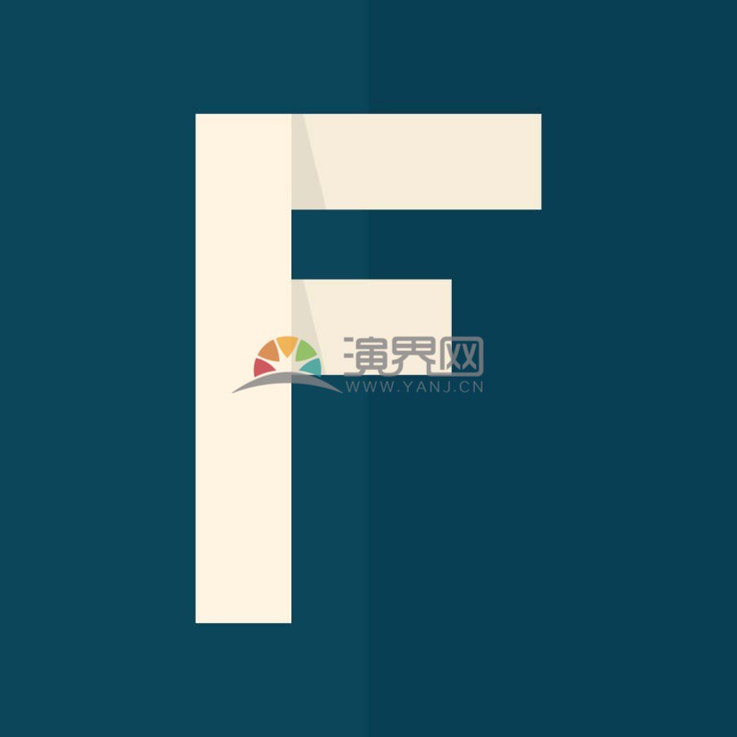 創(chuàng)意折紙風(fēng)簡(jiǎn)約藍(lán)色字母圖標(biāo)F