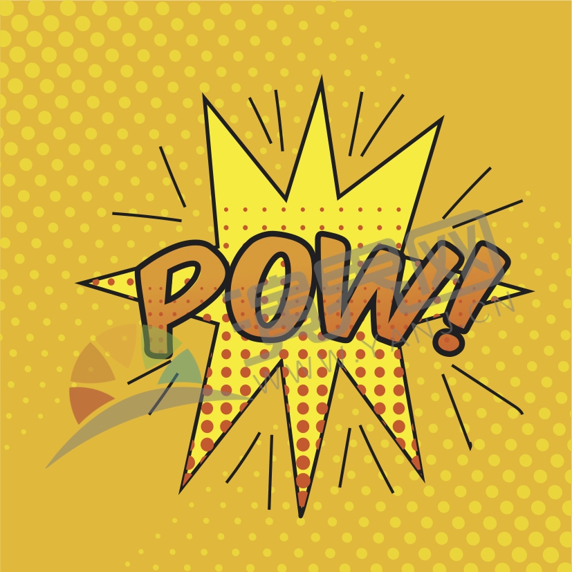 底橙爆炸抽象藝術(shù)字設(shè)計(jì)POW！