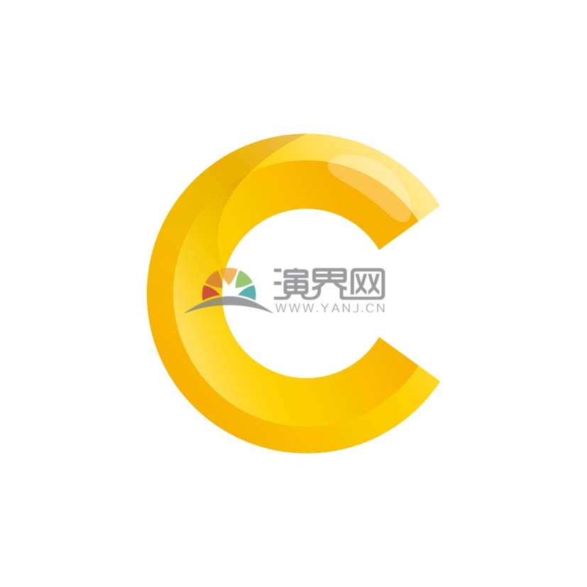 黃色光滑光澤字母c