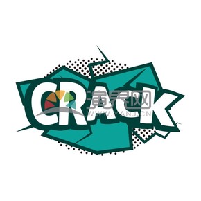 碎裂石塊背景藝術字CRACK