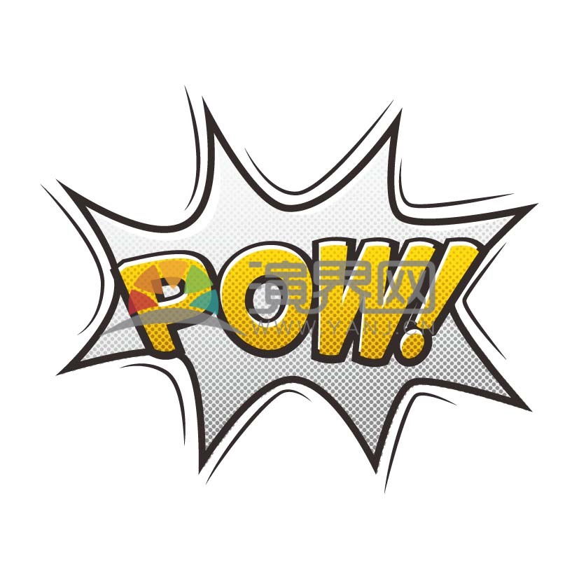 灰色漸變爆炸背景波譜風(fēng)藝術(shù)字POW
