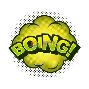 綠色背景藝術字BOING