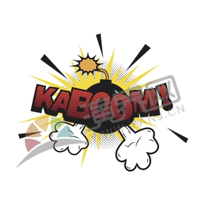  Red ink and black background cartoon abstract artistic character KABOOM